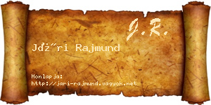 Jári Rajmund névjegykártya